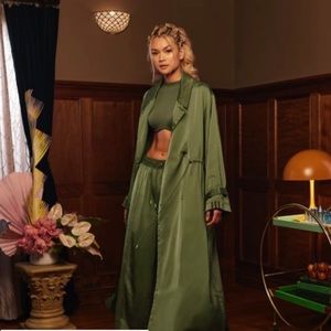 IIVY PARK Satin Jacket in Wild Pine